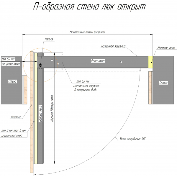 Люки под плитку серии Титан Люкер, ревизионные сантехнические люки